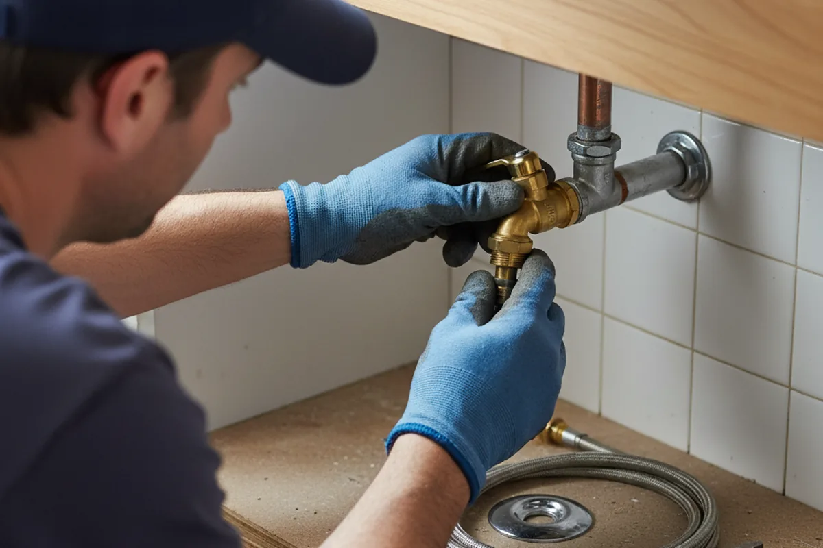 Shutoff valve and fitting work during Faucet and Fixture Repair in Robinson